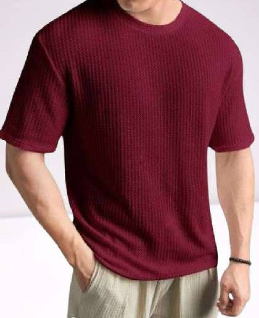 Men's Lightweight Summer Tshirt Maroon Color