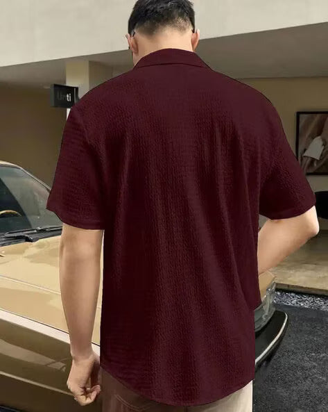 Everyday Cool Mens Casual Summer Shirt Maroon Color
