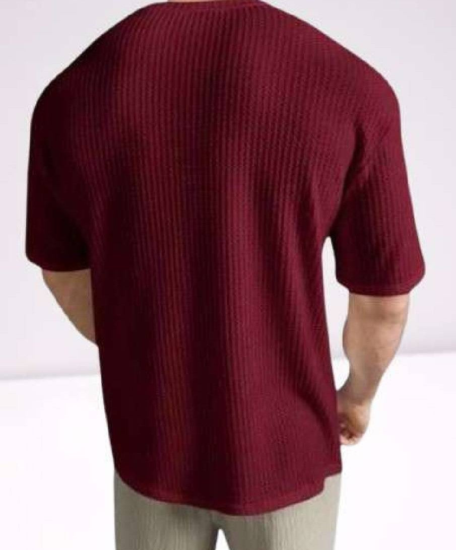 Men's Lightweight Summer Tshirt Maroon Color
