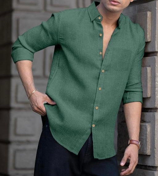 Olive Green Linen Shirt – Fresh, Bold & Effortlessly Stylish