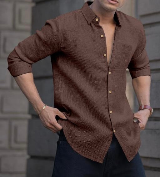 Earth Brown Linen Shirt – Where Comfort Meets Class