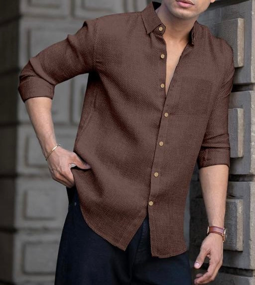 Earth Brown Linen Shirt – Where Comfort Meets Class