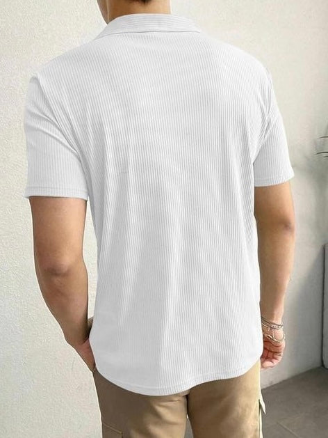 Ice Zip White Tee – Clean Vibes with a Bold Collar Twist