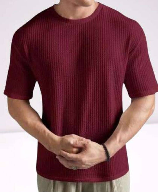 Men's Lightweight Summer Tshirt Maroon Color