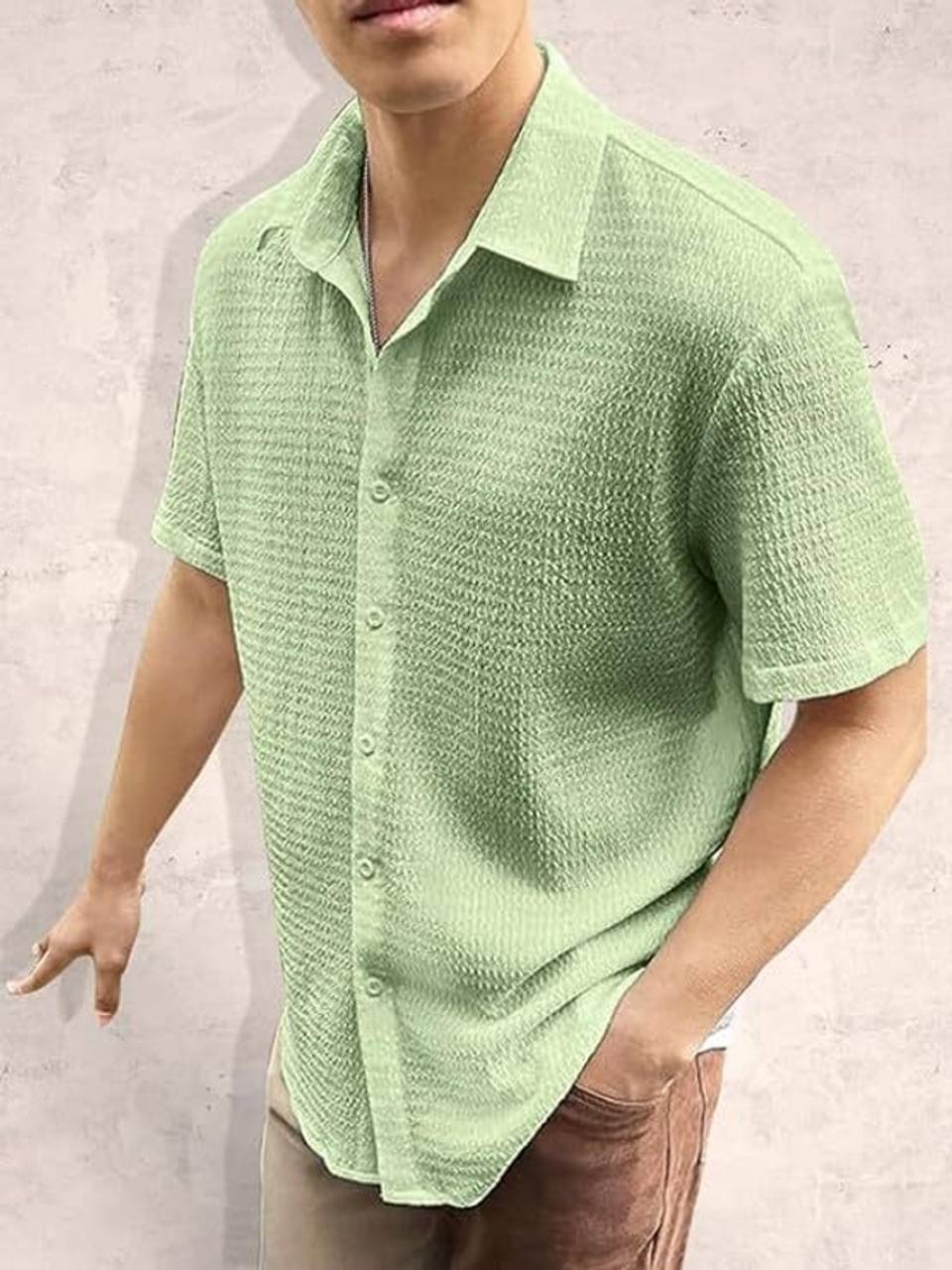 Everyday Cool Mens Casual Summer Shirt Green Color