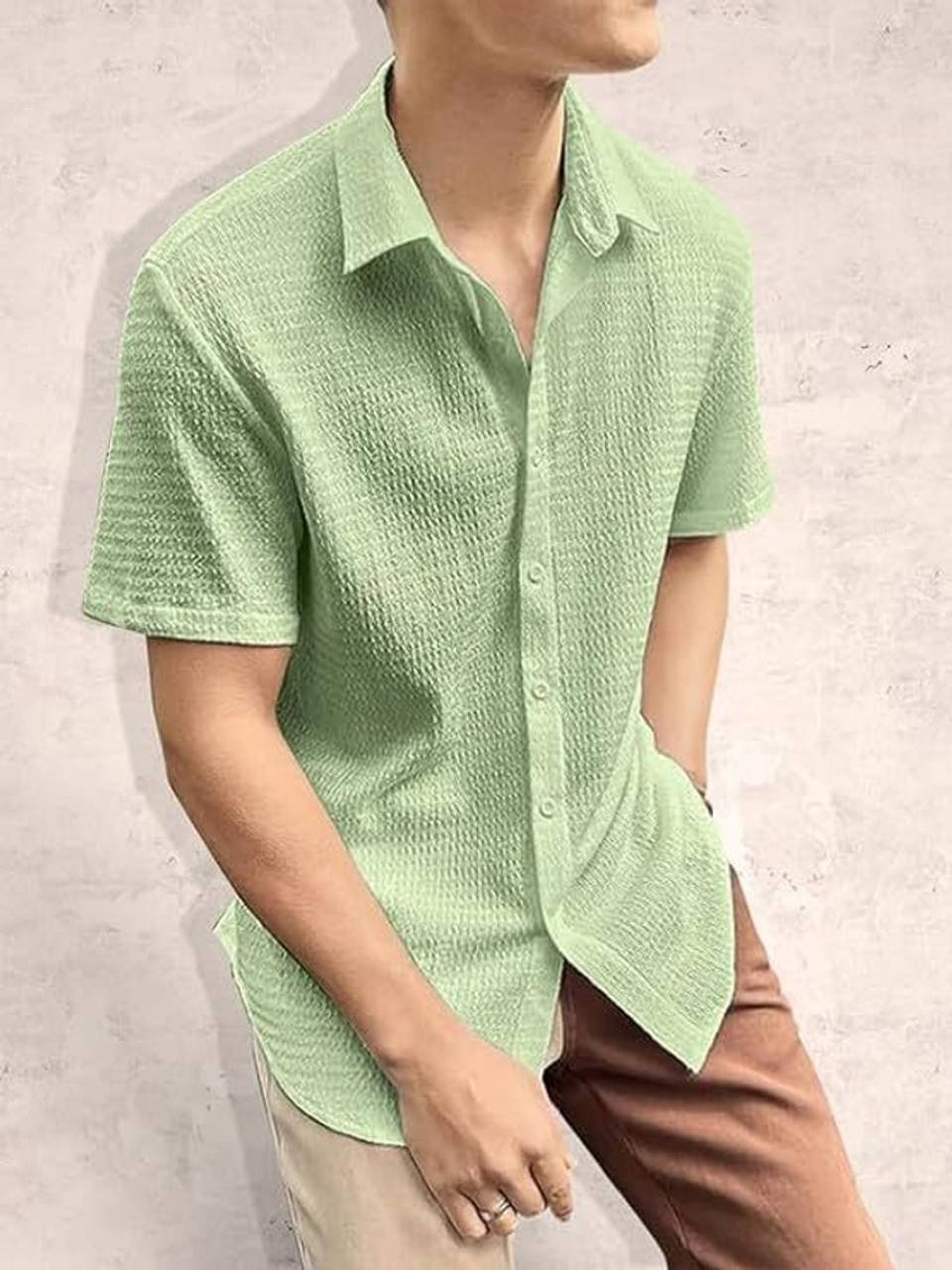 Everyday Cool Mens Casual Summer Shirt Green Color