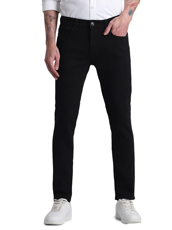 Men's Straight Fit Black Jeans – Stylish, Comfortable & Versatile Denim