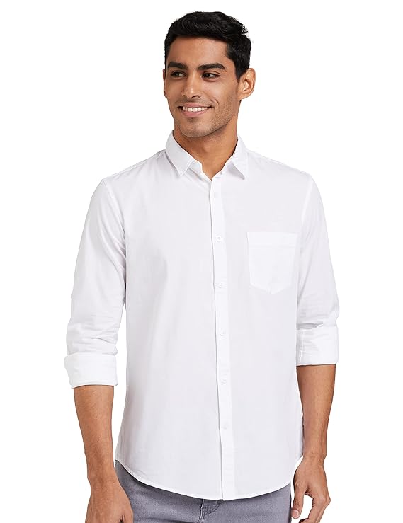 Men's Classic White Shirt – Regular Fit | Stylish Casual & Formal Wear
