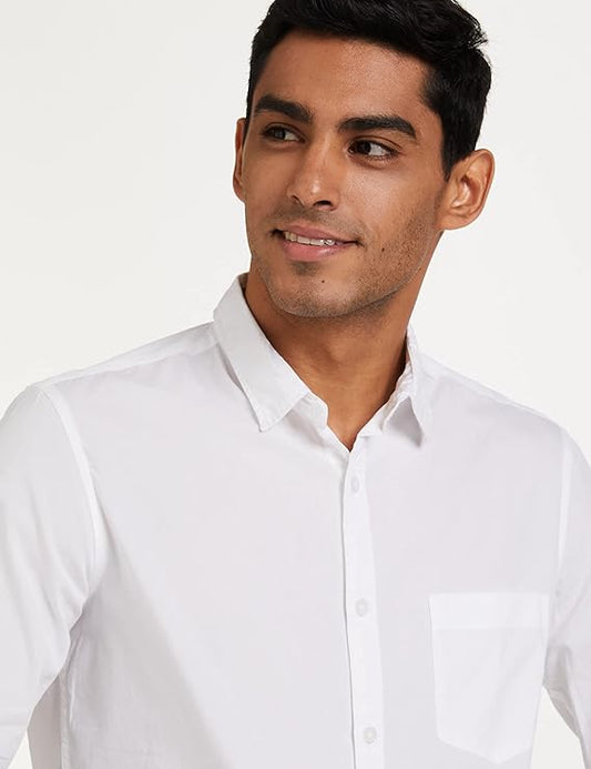 Men's Classic White Shirt – Regular Fit | Stylish Casual & Formal Wear