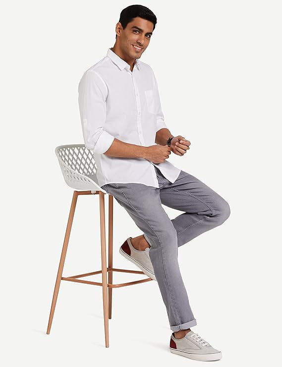 Men's Classic White Shirt – Regular Fit | Stylish Casual & Formal Wear