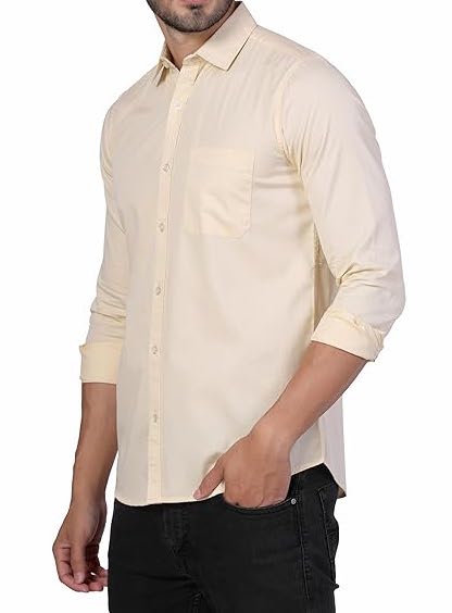 Men's Stylish Solid All Day Fresh Buttondown Casual Shirt - Regular Fit | Plain | Full Sleeve | Cotton Semi Formal Wear