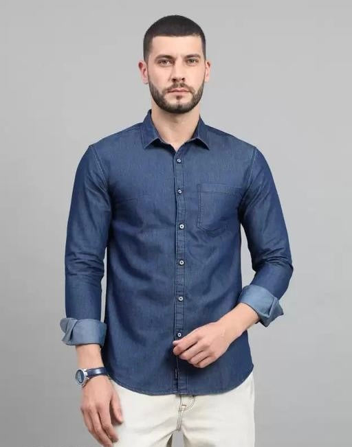 Deep Blue Denim Shirt – For the Bold & Stylish