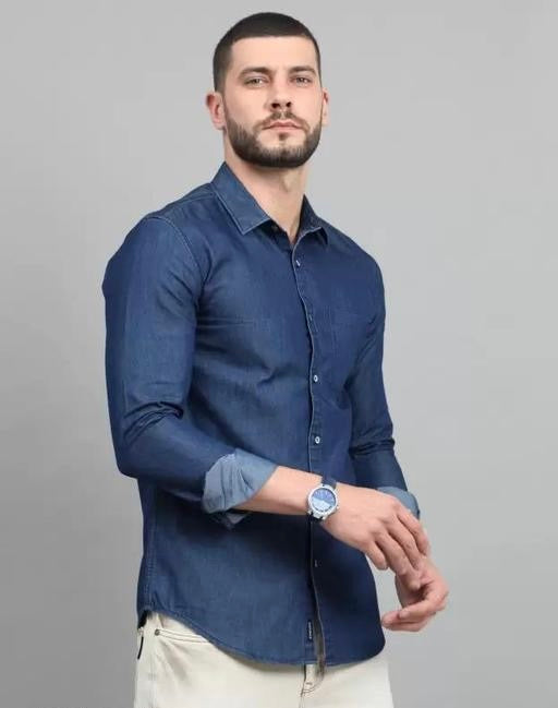 Deep Blue Denim Shirt – For the Bold & Stylish