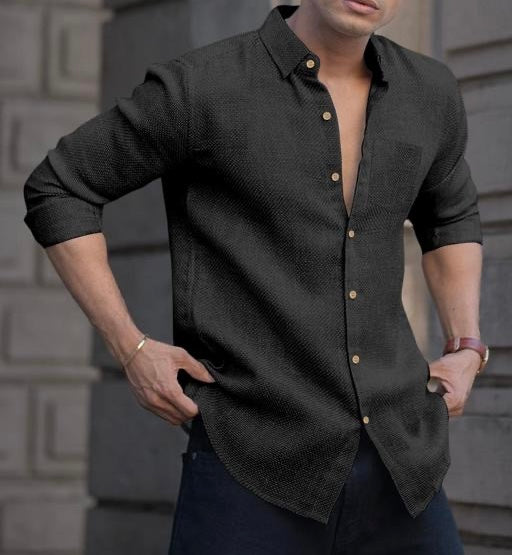 Midnight Black Linen Shirt – Effortlessly Stylish, Always on Trend