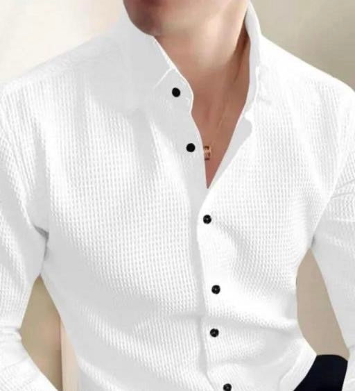 Textured White Popcorn Shirt – Classic Style with a Modern Twist