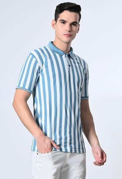 Blue Striped Button-Up Shirt – Stylish, Versatile, and Timeless