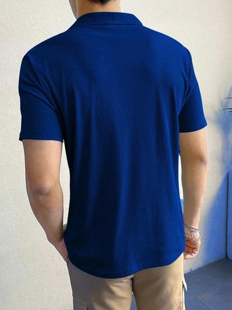 Blue Bolt Zip Tee – Electric Style with a Streetwear Edge