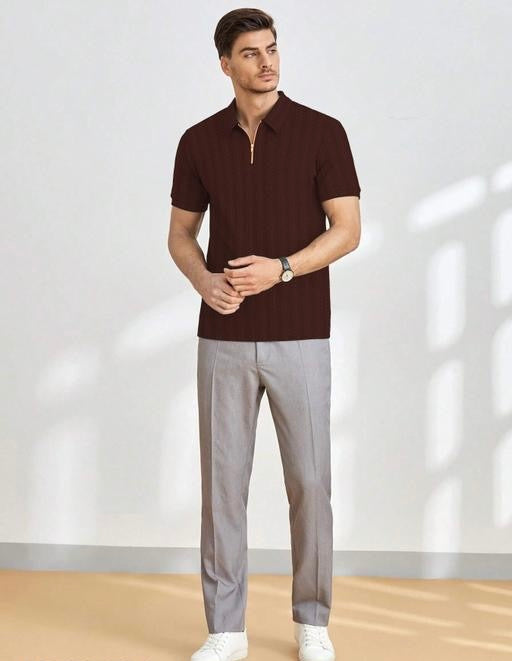 Rust Mode Brown Zip Tee – Street-Ready Look, Cloud-Soft Feel