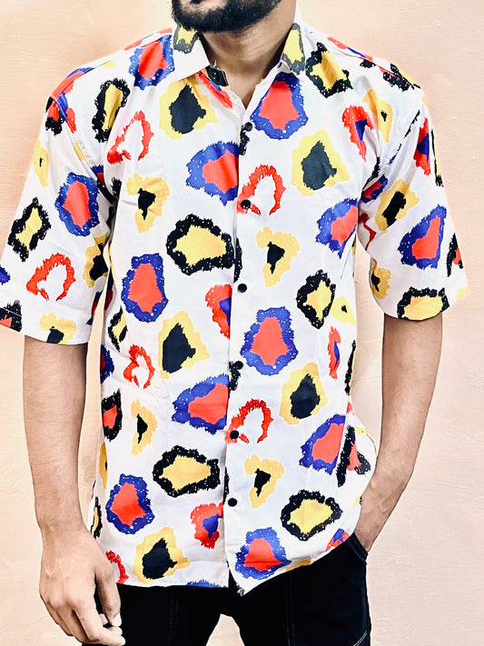 Men's Printed Half Sleeve Shirt – Stylish, Comfortable & Perfect for Everyday Wear