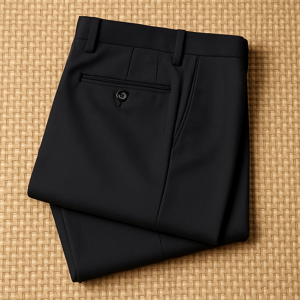 Classic Solid Black Office Pants – Premium Fabric, Sharp Look