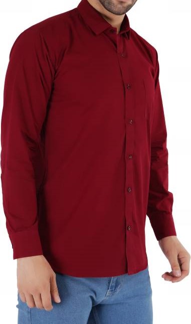 Men's Stylish Solid Casual Shirt - Regular Fit and Formal Wear Maroon Color
