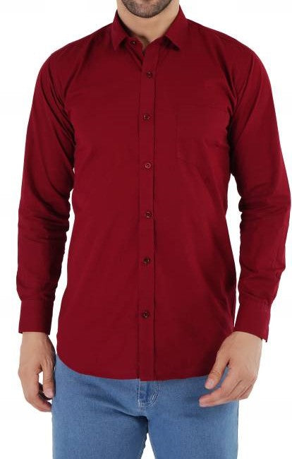 Men's Stylish Solid Casual Shirt - Regular Fit and Formal Wear Maroon Color